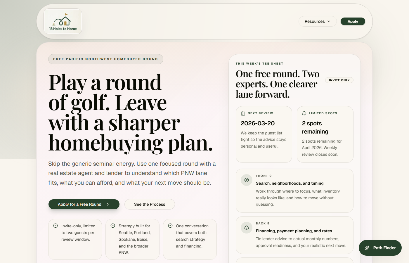 18 Holes to Home platform preview