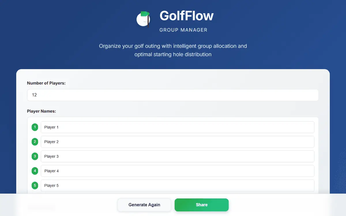 GolfFlow project preview