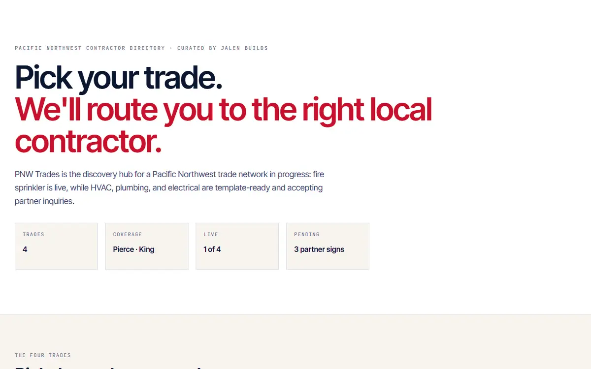 PNW Trades project preview